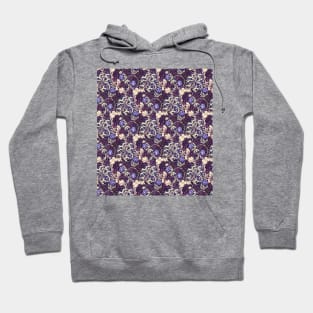 John Henry Dearle Seaweed Pattern in Blue and Magenta Hoodie